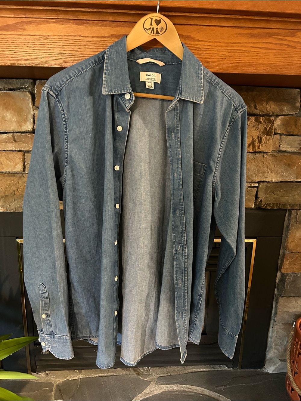 RW&CO. Light Blue Denim Button-Down Shirt